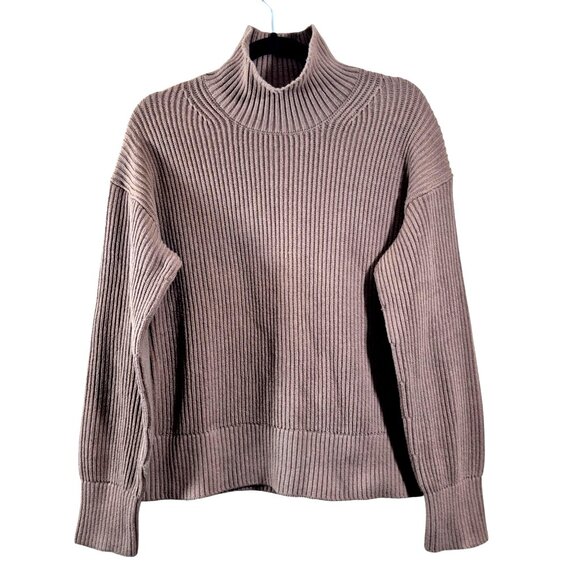 Everlane Womens Sweater Size S Ribbed Pullover Oversized Cozy High Neck Brown - Picture 1 of 7